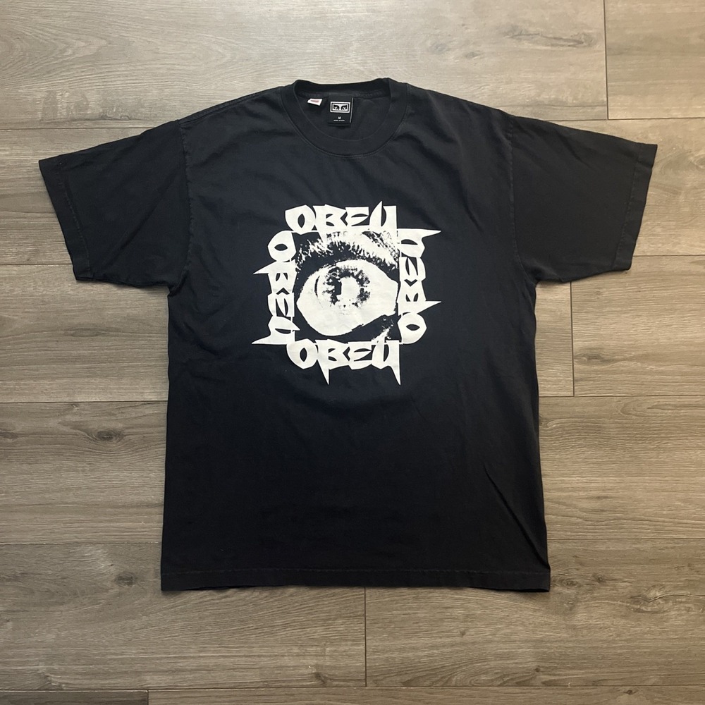 VTG OBEY Mens M T Shirt Black Short Sleeve